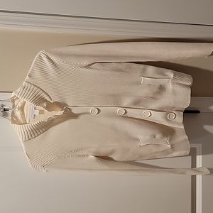 Charter Club ribbed cream colored cardigan